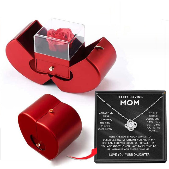 Jewelry Box Red Apple Gift Necklace