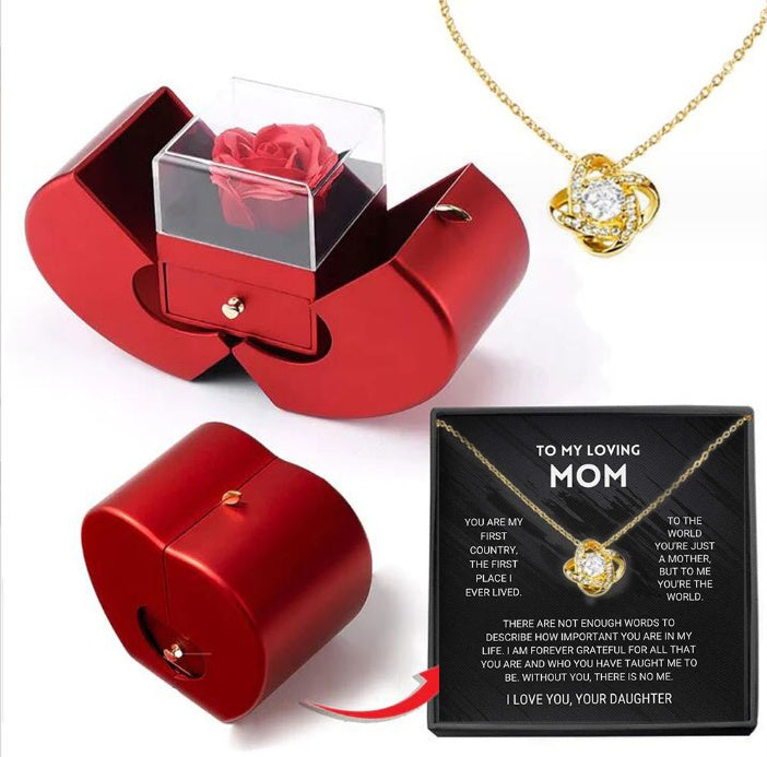Jewelry Box Red Apple Gift Necklace