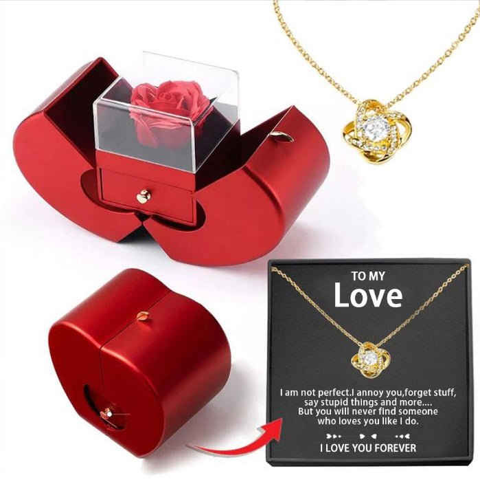 Jewelry Box Red Apple Gift Necklace