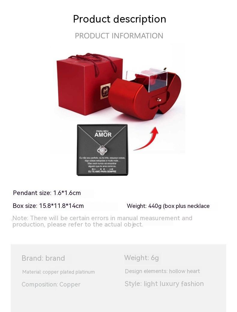 Jewelry Box Red Apple Gift Necklace